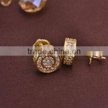 LSE851 screw back men earrings brass gold plating