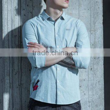 zm35765a latest shirts pattern casual long sleeve cotton blouse for men