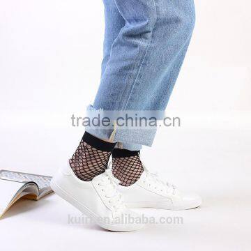 WS-26 Fishnet Short Socks Women Summer Invisible Black Nylon Mesh Socks Female Solid Color Transparent Woman Socks photo-5