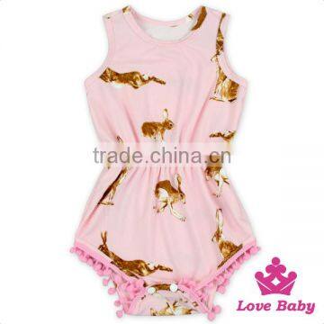 2LLY-090 Easter Days Printed Rabbit With Cute Hat Pictures Of Girls Wearing Jumpsuit photo-2