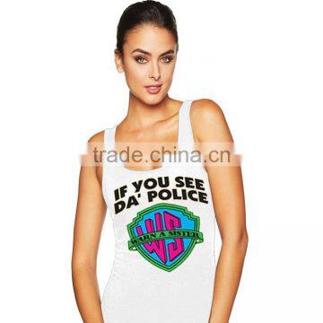 Wholesale Fashion Design New Model Women Fitness Stringer Custom Tank Top Printed photo-2