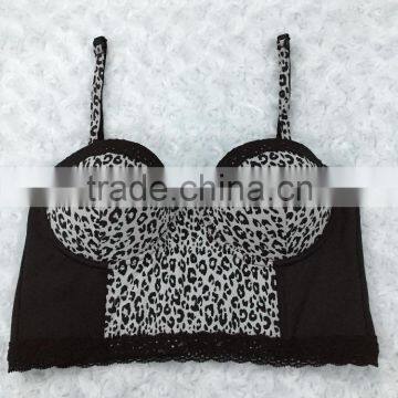 Mature Women Underwear Body Suit Corset Leopard Prints G-string Set OEM photo-2