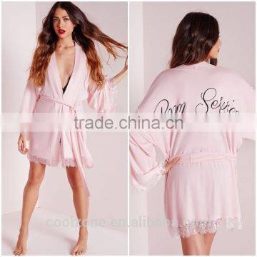 Hot Selling Stylish Slogan Back Nightgown Women Sexy Gown Dresses 2016