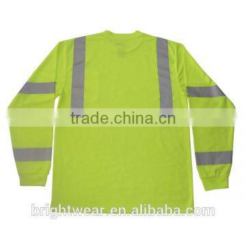 Men's hi Vis Reflective Long Sleeve Custom Warning T-shirt photo-4