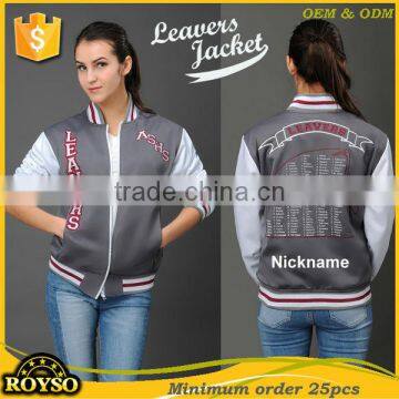 Custom Made American Womens Baseball Jacket Wholesale College Style / Wool Varsity Letterman Bomber Jackets Cheap for Girls