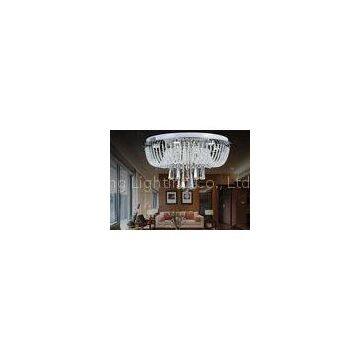 White Modern Luxury Crystal Ceiling Lights / Glass Ceiling Lighting Fixtures Chandeliers