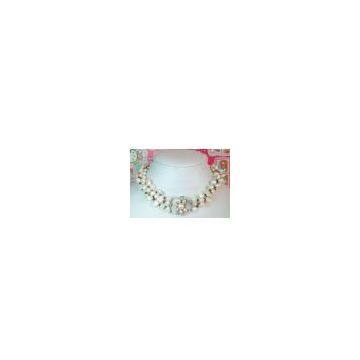 Sell 8 - 9mm White Freshwater Irregular-Shaped Pearl Strand