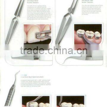 Slim Direct Bond Bracket, Bucal Tube Bonder Tweezers, distal Cinch Back Hand Instruments