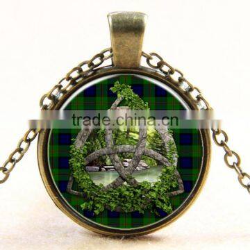 XP-TGN-LT-125 Free Sample Mandala Time Gemstone Round Glass Antique Gem Life Tree Charm Cabochon Necklace In Glass photo-2