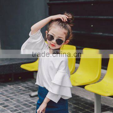 Wholesale icing ruffle shirt latest design girls boutique ruffles raglan top