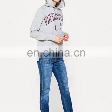 Ladies Fleece Hoodie With Drawstring Printing Hoodie photo-3