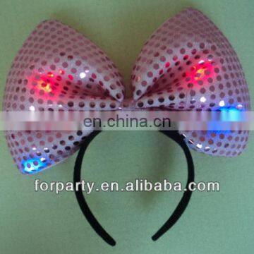 LHW-098 Sequin bowknot headband with led light