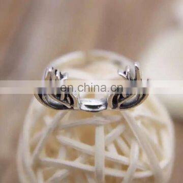 Latest Design Open Dainty Antler Ring in Silver Christmas Gift photo-2