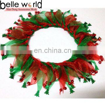 Holiday Colorful Tulle Party Pet Collar with Christmas Tree