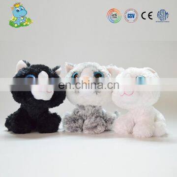 Cute custom cat toy with big eyes animal type stuffed toy