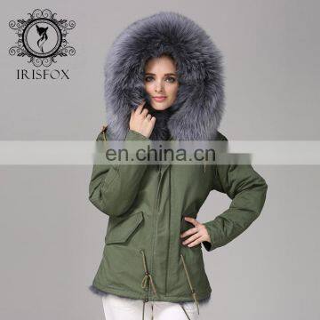 New Collections Winter Fur Coats Fox Army Jacket Women Outwear Parka photo-5