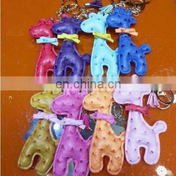 Handmade Leather Keychain Car Animal Key Chain Women Bag Charm Pendant Bag Accessories photo-3