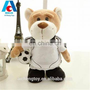 plush material football teddy bear toy for activites