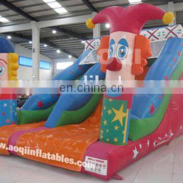 AOQI attraction super quality big discount inflatable clown slide for commercial use