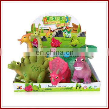 6 kinds cartoon dinosaur vinyl toy for kids