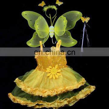 large angel detroit red isis wings customized Yellow Silk Butterfly Wing Set