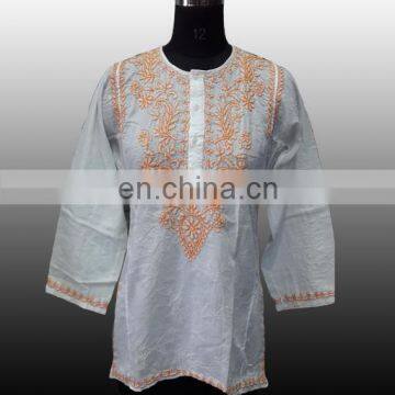 Brand New Classic Embroidered Cotton Tunic Top