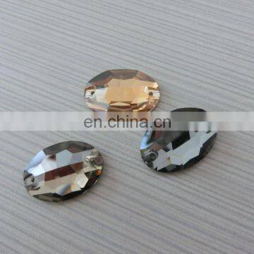 Capri Blue Jet Flat Back Oval Stone Sew on Rhinestones Pujiang Crystal Manufacturer photo-2
