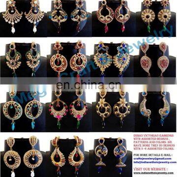 Indian Wholesale Chandelier Earring-Victorian Style Chandelier Earring-CZ stone Earring-Fashion wear Earring wholesale