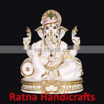 Ganesh Figurine Marble Statue D021