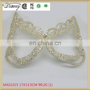 MAS1015 Beauty crystal and rhinestone pageant mask gold party mask, metal masks for sale