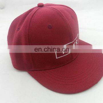 Embroidery Six Panel 100% Wool Snapback Ball Cap