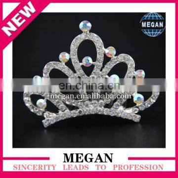 Top quality wedding hair comb with crown rhinestone bridal hair comb