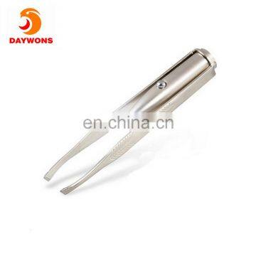 Hot Selling Bright LED Eyebrow Tweezers Stainless Steel Eyebrow Clip