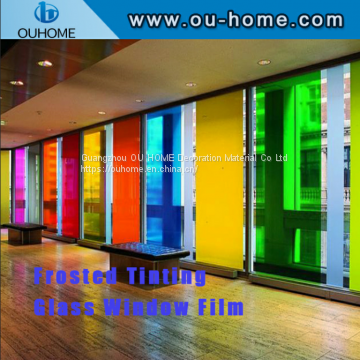 BT111 Transparent Yellow Window Film Self-adhesive PVC Building Glass Tint Window Film photo-3