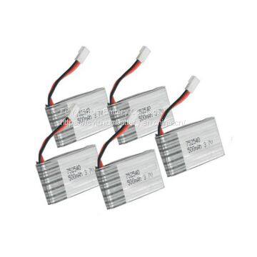 3.7V 500mAh 752540 rc lithium polymer battery for X5C hw752540p reserve battery