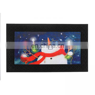 wholesale black Printed cartoon nonslip rubber outside welcome door mat water absorbing