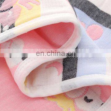 2020 Summer Factory Price 100 Cotton Muslin Gauze High Quality Animal Cartoon Reactive Printed Colorful New Born Baby Blanket photo-5