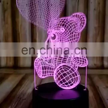 Turtle 3D Illusion Touch LED Night Light 7 Color Changing Acrylic Decor Gift USB Table Lamp