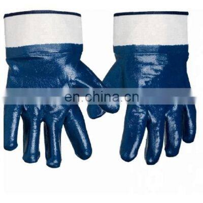 Oil and gas Resistant Heavy Duty Nitrile half/full coated cotton jersey safety cuff Glove