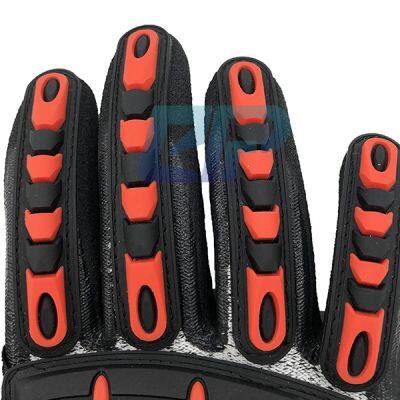 High Quality Anti Cut Level 5 Heavy Duty Nitrile Sandy Coated TPR Vibration Resistant / Anti Impact Gloves photo-4