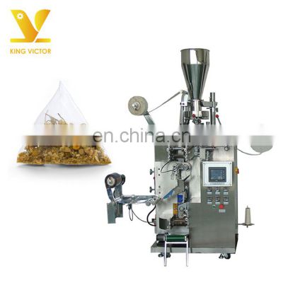 KV microelectronic scale triangle bag nylon tea packaging machine for independent triangle tea bag