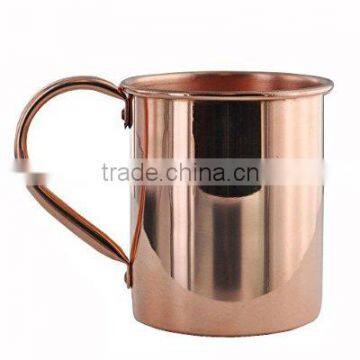 Cylinder Shape Straight Moscow Mule Copper Mug With Shiny Polish