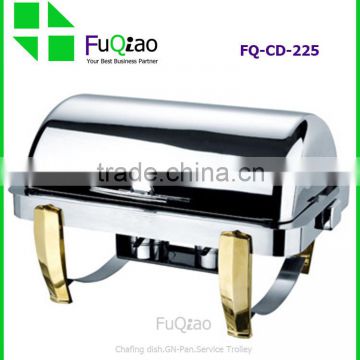 Gold Rectangule Roll Top Stainless Steel Electric Buffet Chafer