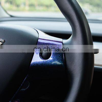 Carest Model3 Car Steering Wheel Interior Trim For Tesla Model Y 3 Decorative Accessories Starry Sky Gradient Model Three 2020 photo-4