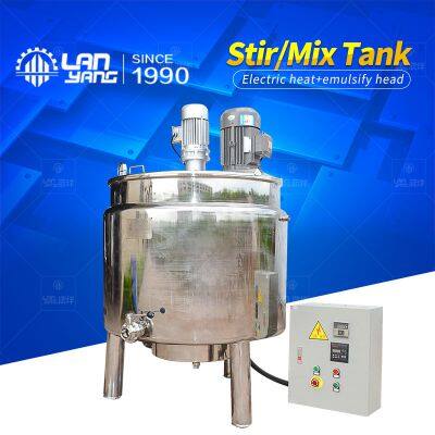 Emulsification stirring kettle, electric heating stirring kettle, high-speed stirring machine, vertical liquid stirring tank, steam heating emulsifying machine，Homogenizer