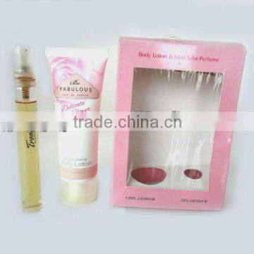 Mini Tube perfume git set with Body lotion