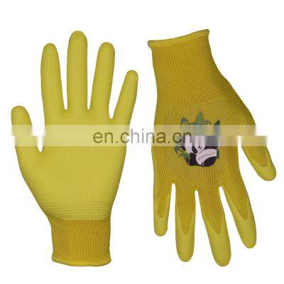 HANDLANDY Nitrile for age 2-3 age 4-5 age 6-13 Kids Garden Gloves Gardening Gloves for Girls Boys