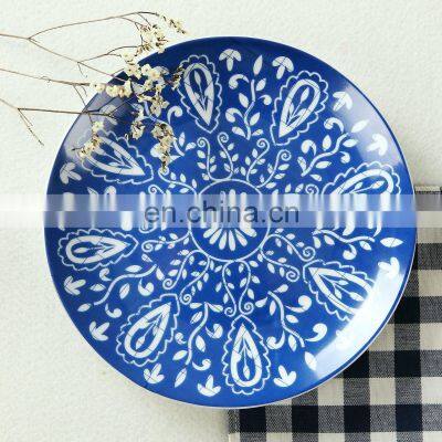 Jingdezhen Ceramic Tableware Set Household Blue and White Blue Color Western Steak Plate