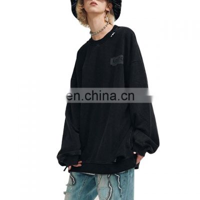 2021 manufacturers customize 100% cotton solid color  men o-neck customized logo design winter hoodie for 2021