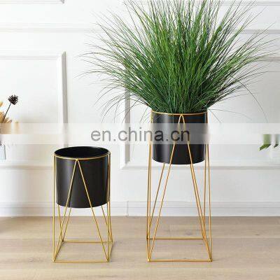 Manufacturing Wholesale Supplies Artifical Metal Gold Stand Indoor Plant Pots Flower photo-3